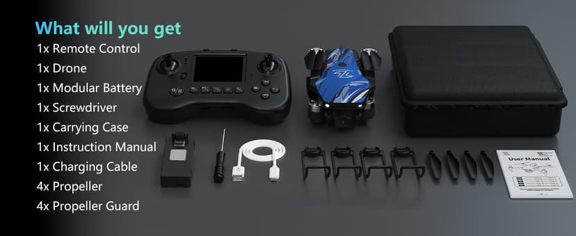 TTROARDS Drone with 4k Camera for Adults, Drone with LCD Screen 2.8 Inch, 32G SD Card, Professional Brushless Motor 270° Obstacle Avoidance, Foldable Remote Control Mini Quadcopter for Beginners