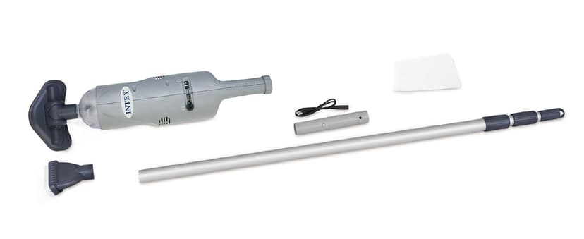 Intex Handheld Pool Vacuum Cleaner Rechargeable 94 Inch Telescoping Shaft and 2 Interchangeable Brush Heads for Above Ground Swimming Pool and Spa