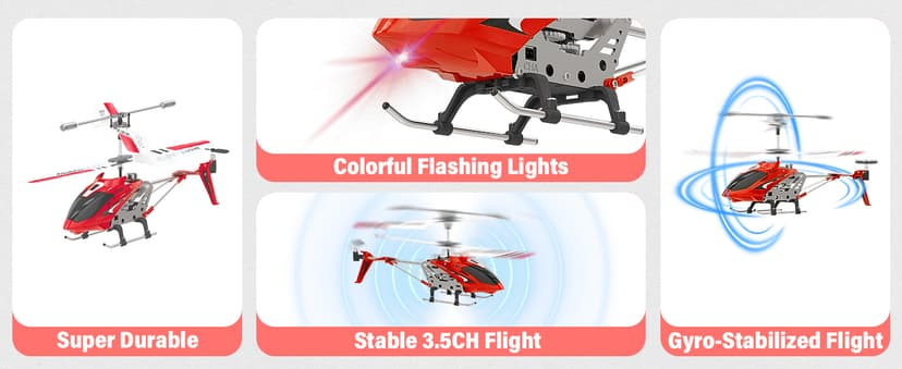 Cheerwing S107/S107G Phantom 3CH 3.5 Channel Mini RC Helicopter with Gyro Crimson