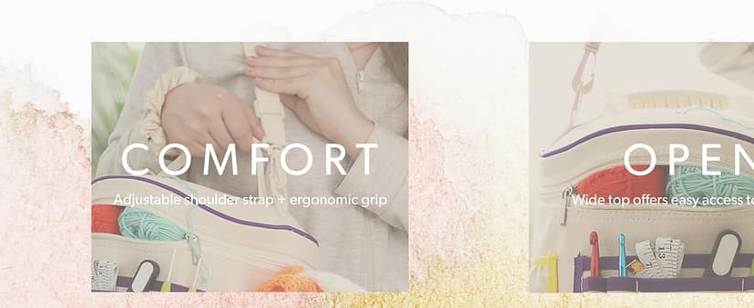 Hearth & Harbor Crochet Bag Organizer – Durable Knitting Bag, Yarn Organizer for Crochet Accessories and Supplies, Canvas Yarn Bag, Crochet Organizer with Accessories Case, Yarn Storage Organizer