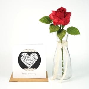 Camellia Bees Wooden Rose, Wood Anniversary Flower Gift for Valentines, Mothers Day, 5th Wedding Anniversary, Wooden Handmade Gift for Wife Husband Couple (5th Wood)