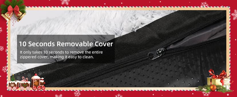 Calming Dog Bed Fluffy Plush Dog Mat for Furniture Protector with Removable Washable Cover for Large Medium Small Dogs and Cats (Large, Light Grey)