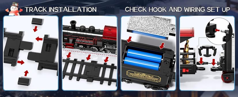 DULONIME Train Set for Toddlers 2-4, Electrical Trains with Track, Smoke, Light, Sound and Scene, Christmas Train Sets for Around The Tree, Christmas Birthday Gifts for Boys Girls 3-8 Years Old