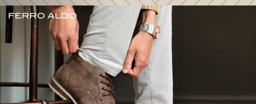 Ferro Aldo Men's Ankle Boots | Lace-Up Cap Toe Chukka Style Dress Boot | Casual Fashion for Work