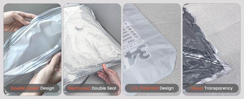 Vacuum Seal Bags for Clothing with Rechargeable Cordless Pump, 12 Pack Compression Packing Bags, Space Saver Storage for Seasonal Clothes Bedding Blanket Pillows Comforters Luggage Travel