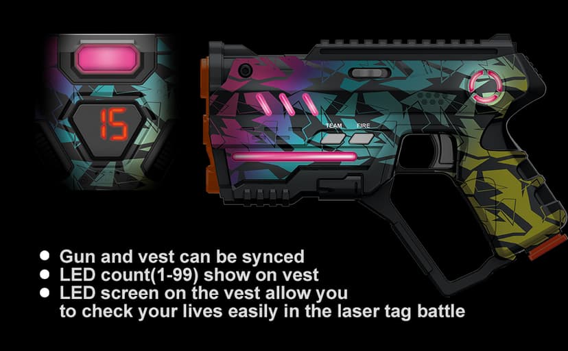 Laser Tag Set of 2, Lazer Tag Game for Kids Indoor & Outdoor Play, Gift Ideas for Kids Teens and Adults, Cool Toys for Teenage Ages 8 9 10 11 12+Year Old Boy & Girls B0C3QX5ZSX