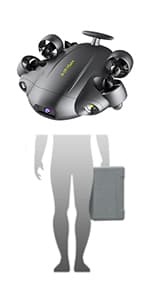 FIFISH QYSEA V6 Expert M200A Underwater Drone with Robotic Arm, AI Vision Lock Portable ROV with Q-Interface, Underwater Robot with Industrial Case, 6 Hours Working Time, 4K Camera, 660ft Dive