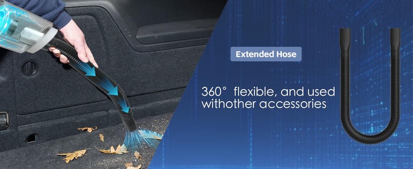 EABOSON Handheld Vacuum Cordless, 16000PA High Power Suction Hand Held Car Vacuum Cleaner Portable with Washable Filter & Multi Accessories, Rechargeable Dust Busters for Car Home Office and Pet Hair
