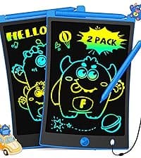 TEKFUN LCD Writing Tablet Doodle Board, 10inch Colorful Drawing Tablet Writing Pad, Kids Travel Essentials, Toddler Toys for 3 4 5 6 7 8 Year Old Girls Boys (Blue)