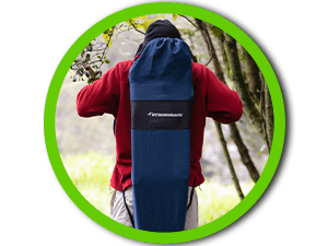 STRONGBACK Camping Chair Guru Heavy Duty Camping Chairs with Lumbar Support - Backpack Folding Camp Chair - Lime Green