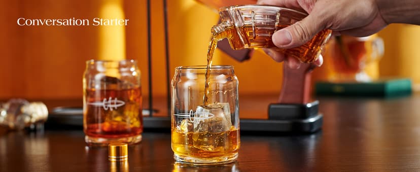 Kollea Birthday Gifts for Men Dad, Whiskey Decanter Sets - Gun Decanter, Detachable Magazine & 2 Bullet Shot Glasses, Liquor Dispenser for Bar, Anniversary Military Present for Brother, Christmas