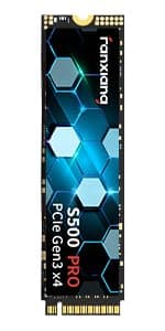 fanxiang S500 Pro 256GB NVMe SSD M.2 PCIe Gen3x4 2280 Internal Solid State Drive, SLC Cache 3D NAND TLC, Up to 3200MB/s, Compatible with Laptop and PC Desktops(Black)