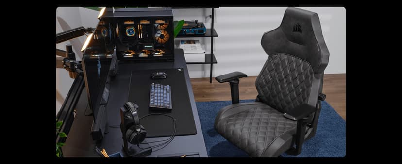 Corsair TC500 Luxe Gaming Chair – Premium Breathable Fabric – Wide Seat – Five-Way Adjustable Armrests – Adjustable Built-in Lumbar Support – 90-135 Degree Recline – Shadow