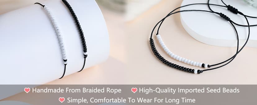 UNGENT THEM Pinky Promise Matching Bracelet for Couples Soulmate Man Distance Relationship Gifts for Women Men Him Her…