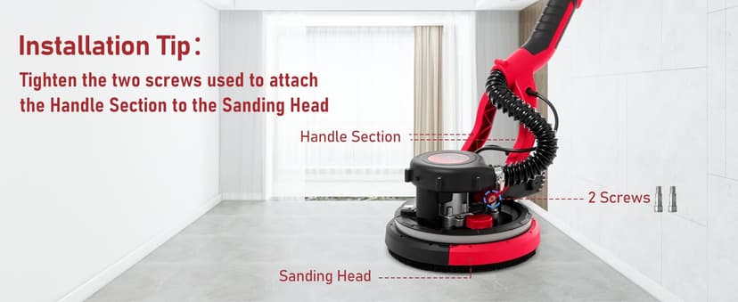 Cofiyard Drywall Sander with Vacuum Dust Collector,1250W Electric Drywall Sander ,7 Variable Speed LED Light 900-1800RPM,Foldable & Extendable Handle Ceiling Popcorn Removal Tool