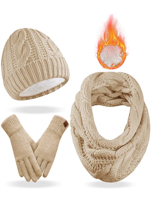 REACH STAR 2 Pairs Winter gloves for women Touch screen Elastic Thermal knit Lining Warm Gloves for Cold weather