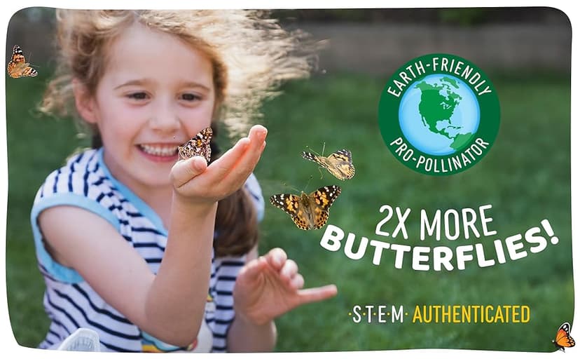 Insect Lore Butterfly Garden Kit – 10 Live Caterpillars, Habitat, STEM Journal, 2 Chrys-a-lid Holding Logs & Feeder – Grow & Release Painted Lady Butterflies – Educational Science Toy