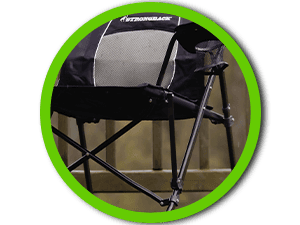 STRONGBACK Camping Chair Guru Heavy Duty Camping Chairs with Lumbar Support - Backpack Folding Camp Chair - Lime Green