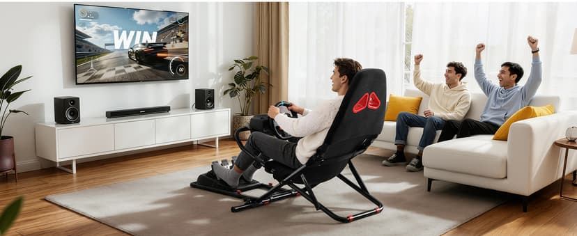 RACGTING Racing Simulator Cockpit for G920 G29 G923, Foldable Racing Simulator for Thrustmaster T248X T248 T300 T150 458 TX Xbox PS5 PS4 PC (Black)