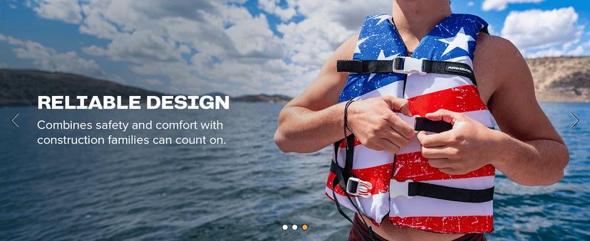 Sportstuff Stars & Stripes Life Jacket for Adults & Kids - USCG Approved Life Vest for Men, Women, Youth & Child, Open-Side Watersports Vest for Boating, Tubing & Swimming