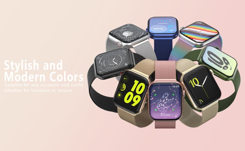 Zedoli Metal Band Compatible with Apple Watch Band 40mm 38mm 41mm 45mm 44mm 42mm 46mm for Women Men, Stainless Steel Milanese Mesh Loop Magnetic Wristbands for iWatch Series 11 10 9 8 7 6 5 4 3 2 1 SE