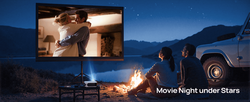 Projector with WiFi and Bluetooth, 1080P Full HD Portable Projector, 4K Supported Outdoor Projector, Lag-free 5G WIFI 6, Compatible with iPhone, Android, PC, TV Stick, PS5, Xbox