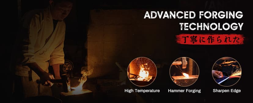 Butcher Knife Set, Hand Forged Butcher Chef Knife Set with Roll Bag, Sharp Meat Cleaver Knife & Bone Chopper Knives & Fillet Knives for Home & Camping & BBQ Gift for Men