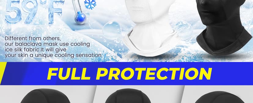 Balaclava Face Mask with Glasses Holes for Men Women Summer Cooling Shiesty Mask Sun UV Protection for Motorcycle Work Ski
