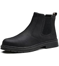 ZBVB Unisex-Adults Steel Toe Chelsea Boots, Men's Industrial Construction Shoes, Waterproof, Lightweight, Comfortable, Non-slip Safety Boots