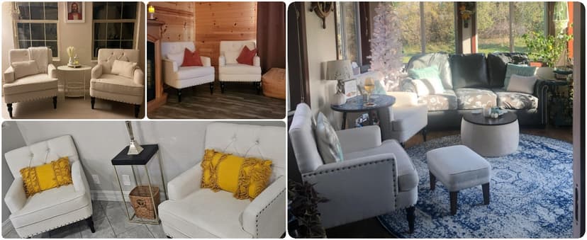 HUIMO Tufted Club Chair,Accent Chair with Lumbar Pillow, Upholstered Button Armchair, Linen Fabric Sofa Chairs for Bedroom, Living Room, Mid Century Modern with Studded Reading Chair Beige