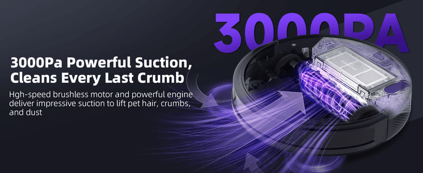 MONSGA Robot Vacuum Cleaner, 4000Pa Powerful Suction Robotic Vacuum, 3.2" Super-Slim, 140Min Runtime, Vacuum Robot for Hard Floor/Low Pile Carpet/Pet Hair, Remote/App/Voice Control, Schedule Clean