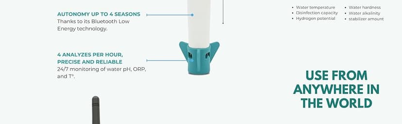 iopool Smart Water Monitor - Works for Chlorine & Bromine Pools, Hot Tubs, & Swim Spas - Gives Precise Dosage recommendations.