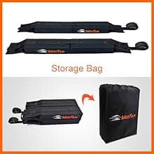MeeFar Universal Car Soft Roof Rack Pads Luggage Carrier System for Kayak Surfboard SUP Canoe Include 2 Heavy Duty Tie Down Straps, 4 Tie Down Rope, 4 Quick Loop Strap and Storage Bag