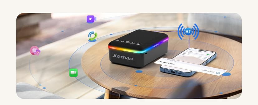 JTEMAN Gifts for Men Women,Cell Phone Stand with Bluetooth Speaker,LED Light,and Lanyard,Cool Tech Gadgets,Unique Birthday Gifts for Men Husband Mom Dad