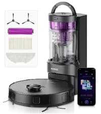 Eureka E20 Evo Plus Robot Vacuum and Mop Combo, 10,000Pa Suction Robot Vacuum Cleaner Bagless Self-Emptying Station, 45-Day Capacity Anti-Hair-Tangling Side Brush Mop Lifting App Control LiDAR Nav