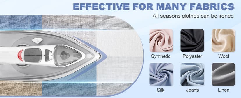 OSTBA 1600W Steam Iron for Clothes with Rapid Heating Nonstick Soleplate, Precise Thermostat Dial, Self-Cleaning, Anti-limescale, Drip Stop Function, 300ml Water Tank Clothes Iron