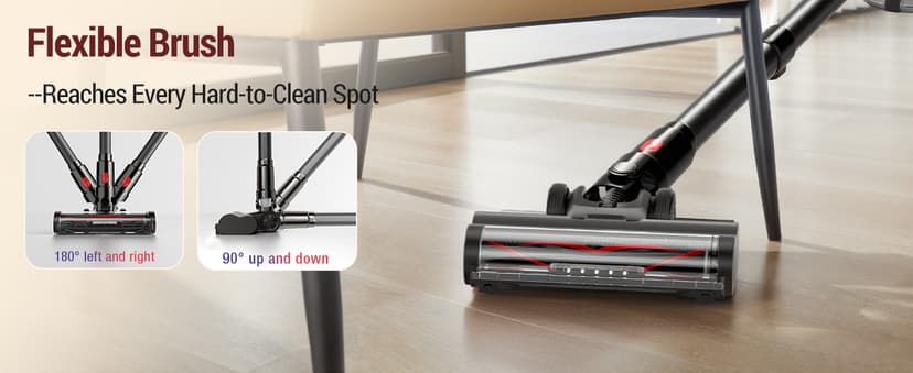 Cordless Vacuum Cleaner, 450W/40Kpa Stick Vacuum with Powerful Suction, 50Min Vacuum Cleaner for Home, Anti-tangle and 1L Dust Cup, 8 in 1 Lightweight Vacuum for Hardwood Floor Carpet Pet Hair