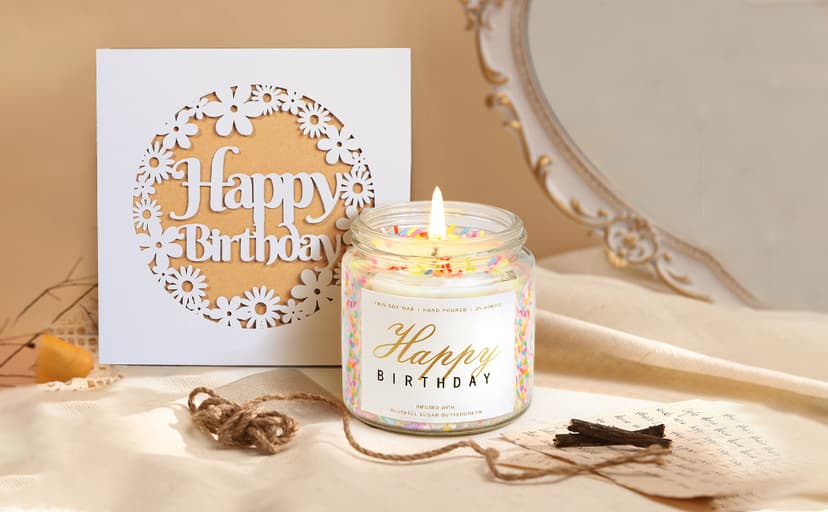 Birthday Gifts for Women, Teen Girl Gifts, Birthday Gifts for Her, Happy Bday Gift Box for Girl, Women, Sister, Daughter, Best Friend, Friendship, Cute Daisy Glass Cup Gifts Set 7PCS, 16oz, Beige