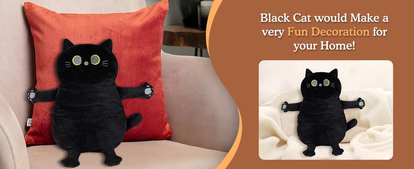 Microwave Heating Pad for Pain Relief, 17" x 9" Microwavable Heating Pads for Cramps, Back Pain, Neck Shoulder, Muscles, Knee, Joints, Natural Heat Pack Moist Heat, Black Cat