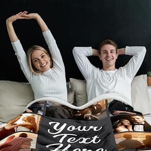 Yofair Ships Next Day, Custom Blanket with Picture Soft Fleece Throw Blanket Anniversary Couple Gifts Personalized Photo Blankets Birthday Gifts for Women Boyfriend Girlfriend Wife Husband B0FM3VF654