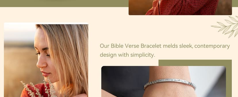 JOGDIAM Religious Gift for Her God is Within Her She Will Not Fall Bible Verse Bracelet Gift for Her