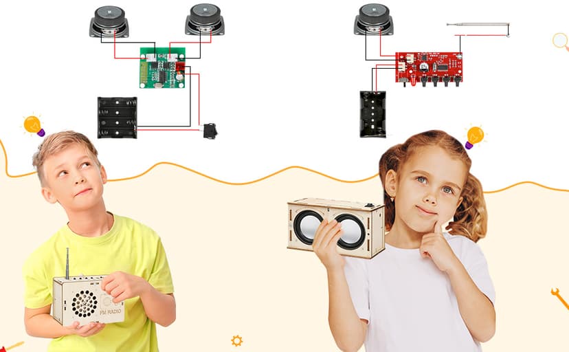 Stem Projects Toys for Boys age 8-12 12-14 Science Kit Building Own Bluetooth Speaker & FM Radio DIY Electronics Kit Science Experiments Kid 9-12 Boy Toys Birthday Gift 8 9 10 11 13 Year Old Teen Girl