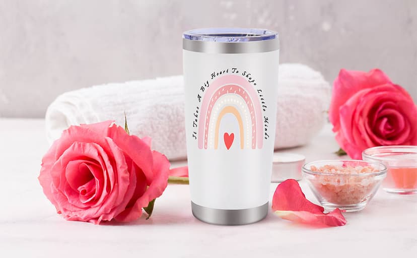 Best Teacher Appreciation Gifts,20 OZ Insulated Tumbler for Women Teacher,Unique Gift Ideas from Students - Funny Socks Thank You Basket Box for New Teachers,Christmas Gifts for Teachers