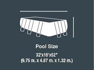 INTEX 26373EH Ultra XTR Deluxe Rectangular Above Ground Swimming Pool Set: 32ft x 16ft x 52in – Includes 2800 GPH Sand Filter Pump – Easy Assembly