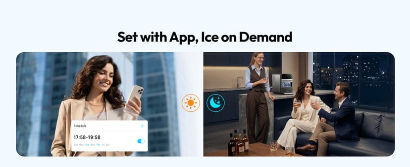 EUHOMY 2'' Clear Ice Cube Maker Countertop with APP, 2 Square Ice Ready in 27 Mins for Whiskey, Slow-Melting & Self-Cleaning, 110 Pcs/Day, 24H Timer, Clear Ice Maker with Ice Tong for Home/Bar/Party