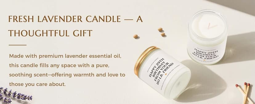Friendship Gifts for Women, Bestie, BFF, Unique, 30th 40th 50th 65th 70th 75th 80th Birthday Gift for Women Best Friend Birthday Gifts for Women Friendship - Lavender Scented Candle B0FR252WYL