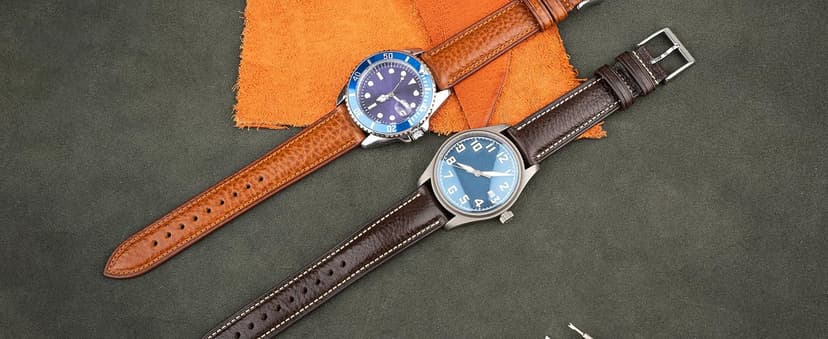 Gomvadr Italian Leather Watch Band Tuscany Natural Vegetable-Tanned Top Grain Genuine Leather Strap,18mm 19mm 20mm 21mm 22mm XL XXL Quick Release Replacement Watch Bands for Men and Women Thick and Soft