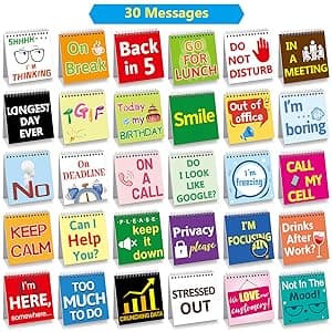 Fancy Land Funny Desk Signs 30 Different Fun and Flip-Over Messages for Office Desk Accessories