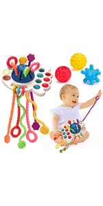 Tummy Time Baby Mirror Infant Toys Newborn 0 3 Months Brain Development with Crinkle Cloth Book Teether Black and White High Contrast Baby Toys 2 4 5 0-6 Month Boys Girls Sensory Activity Shower Gifts