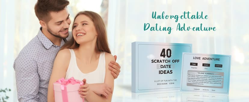 Couples Gifts for Boyfriend Girlfriend, 40 Scratch Off Date Ideas Bridal Shower Gifts, Stocking Stuffers for Women Men, Anniversary Birthday Presents for Husband, Couple Games for Engagement Wedding